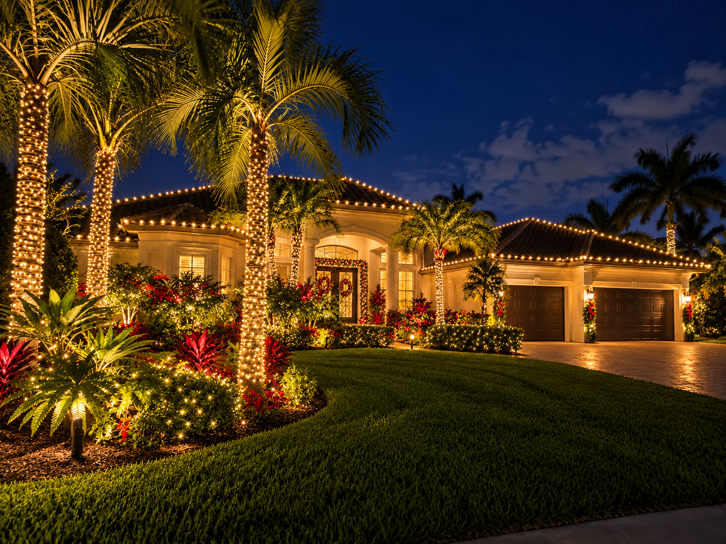 Tree and Palm Tree Lighting - example 1